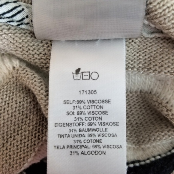 Dolan Anthro top cream tan black stripe cowl neck sleeveless women's size M - Picture 7 of 9